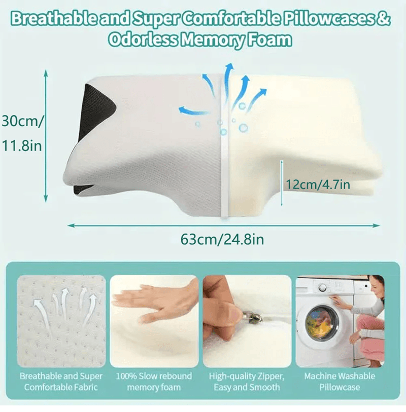 Orthopedic Butterfly Memory Foam Pillow for Neck Support and Pain Relief