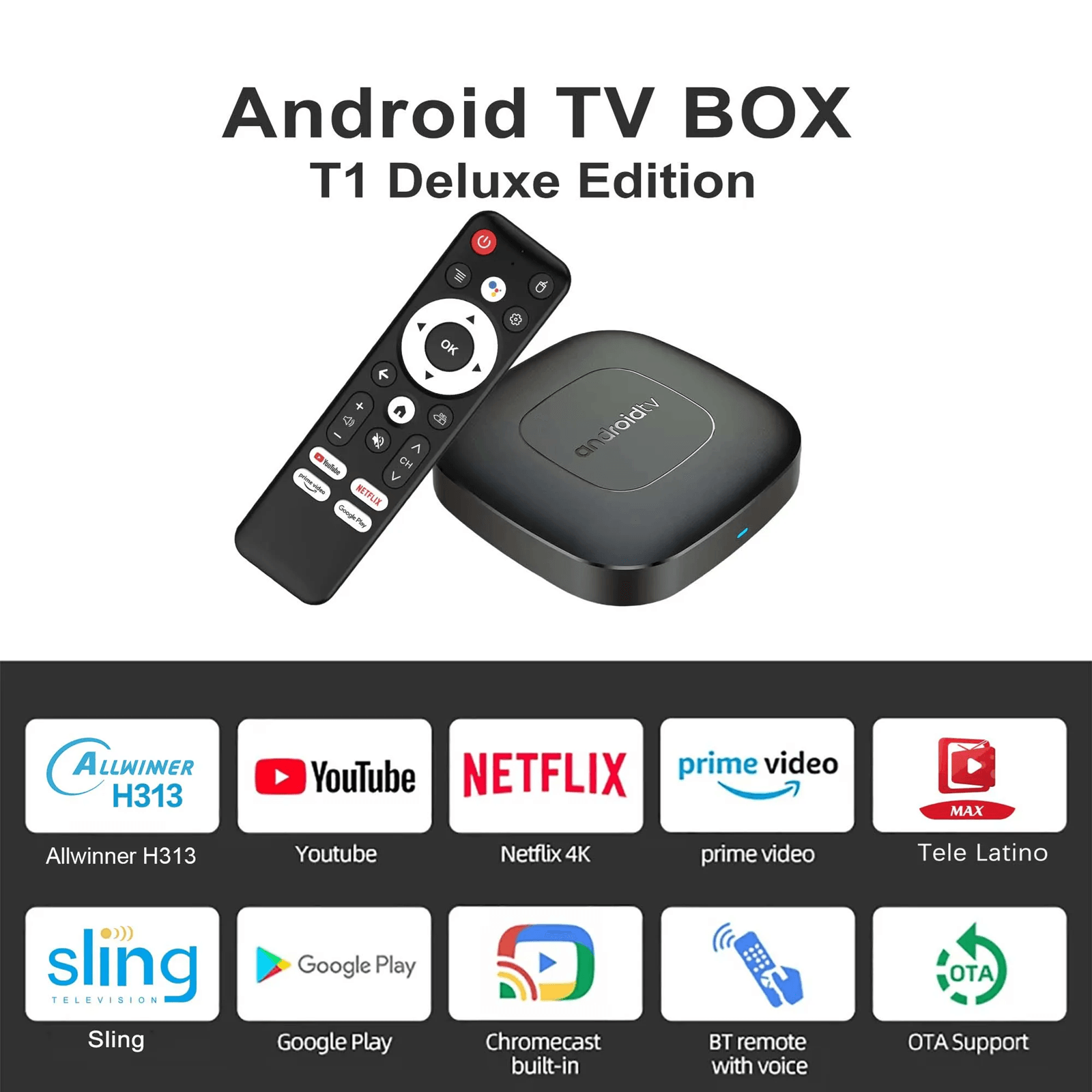 Android TV Box with Google Assistant and Dual Band WiFi for 4K Streaming
