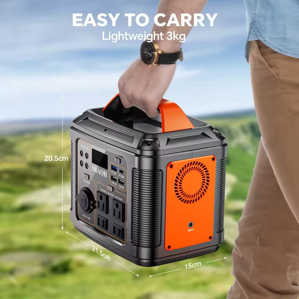 300W Portable Power Station With Solar Panel And LED Light  296Wh Backup Power 2