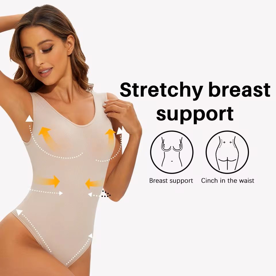 Seamless Sculpting Thong Bodysuit – Slimming Shaper with Wide Straps