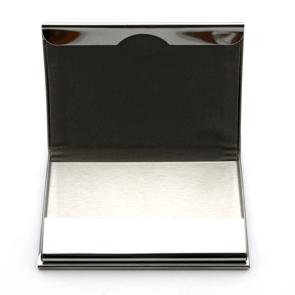 PU Leather Metal Business Card Holder Slim Pocket Credit  ID Case For Modern Profession 3