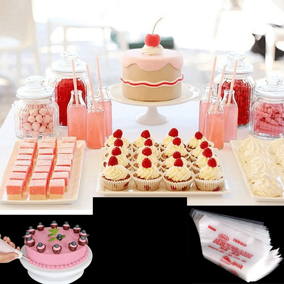 Disposable Pastry Piping Bags HeavyDuty Icing  Decorating Bags For Cake Cupcake Cookie Frosting Cre