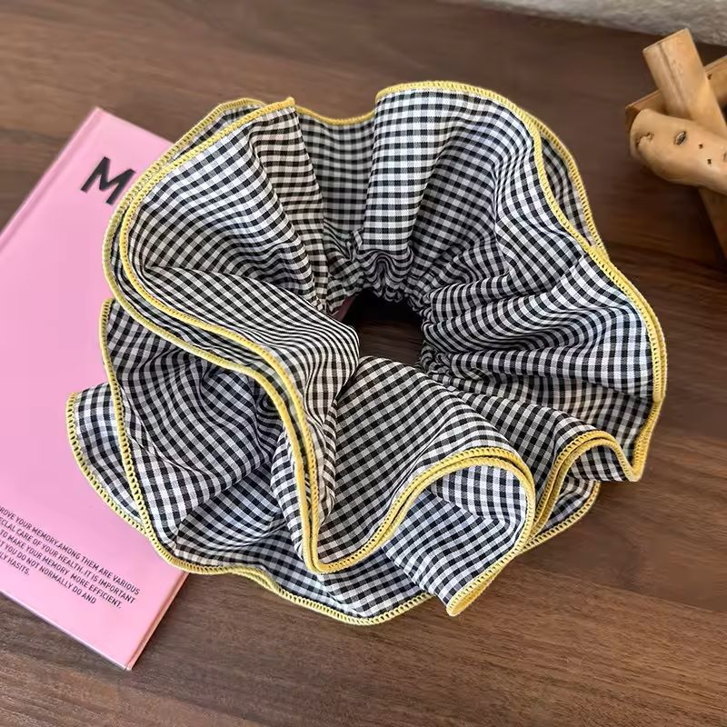 Retro Colorful Ruffle Hair Scrunchies  Sweet Headbands  Rubber Bands Set 5