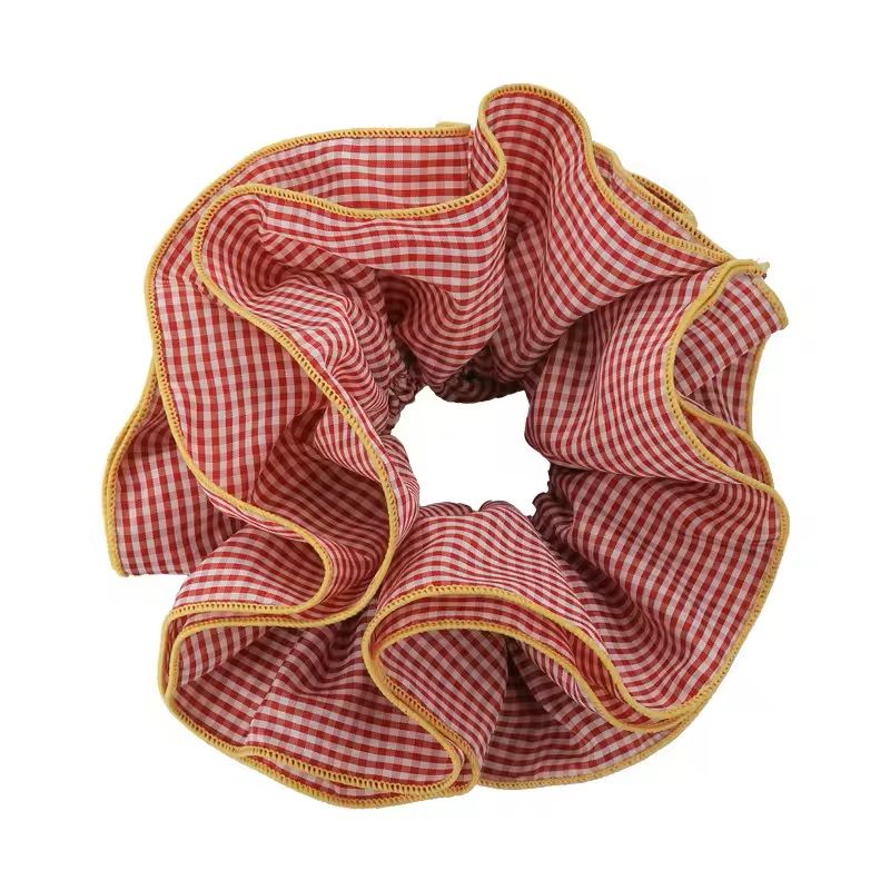 Retro Colorful Ruffle Hair Scrunchies  Sweet Headbands  Rubber Bands Set 7