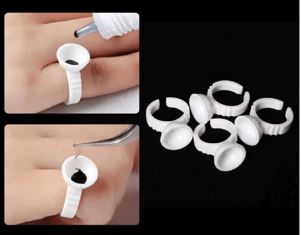 Bulk Disposable Glue Holder Rings, Pigment Cups, One Size Fits All Lash & Tattoo Artist Kit