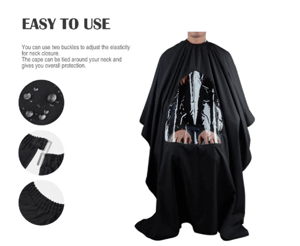 Professional Barber Hair Cutting Cape With Viewing Window Adjustable Salon Styling Drape For Hairdr 3