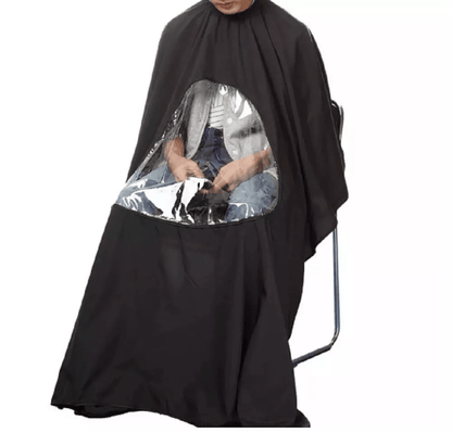 Professional Barber Hair Cutting Cape with Viewing Window, Adjustable Salon Styling Drape for Hairdressers, Stylists
