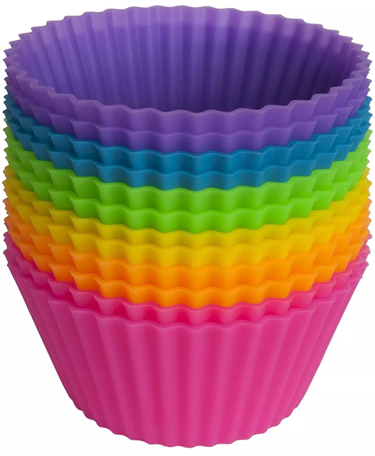 Reusable Silicone Cake Liners 12Pack NonStick Muffin  Chocolate Baking Cups 4