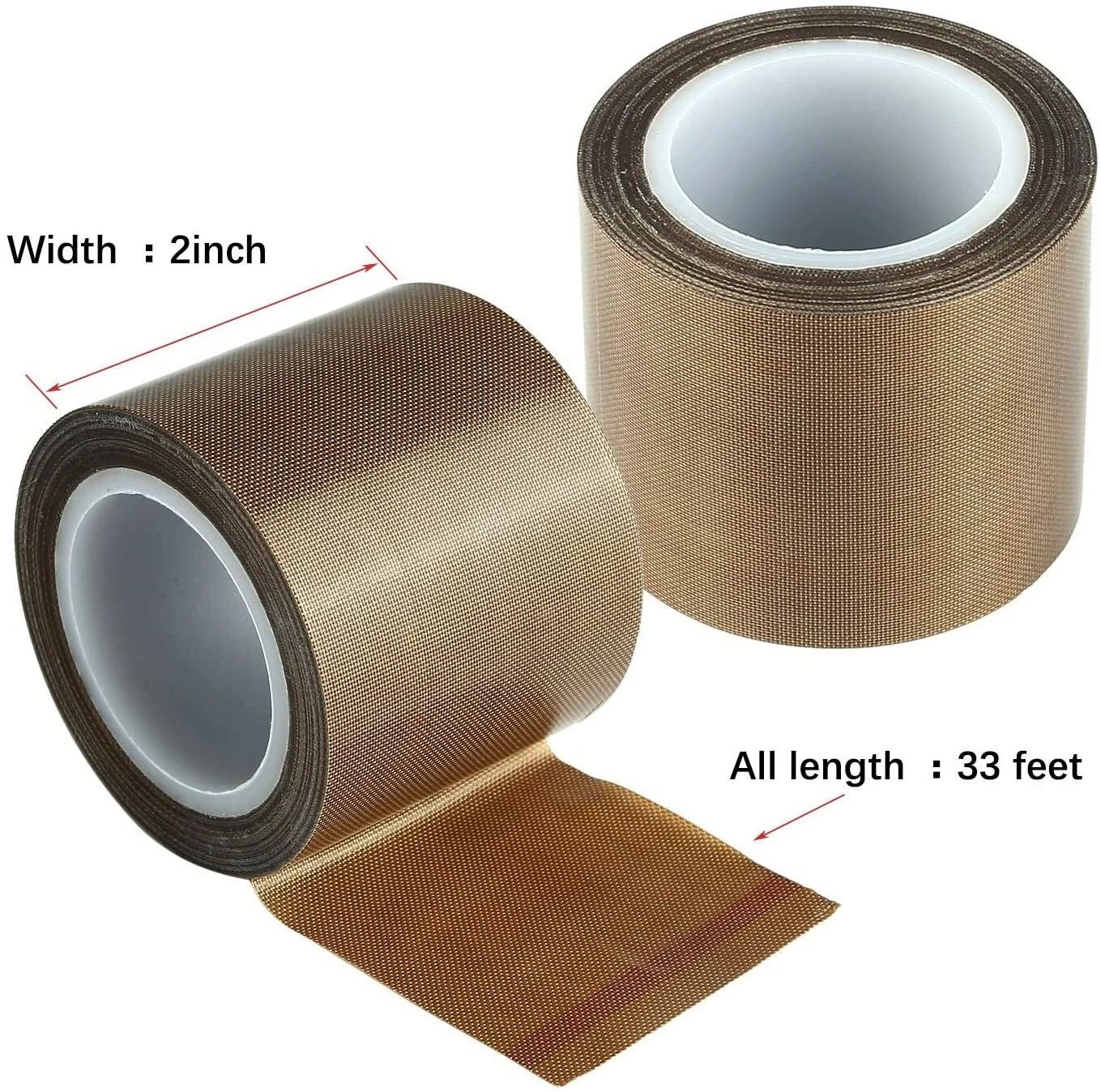 33ft Teflon Tape PTFE 180um Thick HighTemp Fiberglass Adhesive Tape For 70260C Heat Resistance 2