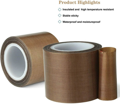 33ft Teflon Tape PTFE 180um Thick HighTemp Fiberglass Adhesive Tape For 70260C Heat Resistance 6