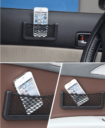 Universal Car Storage Net Pouch GPS  Phone Holder Organizer Bag Stretch Mesh Pocket For Headrest Or 3