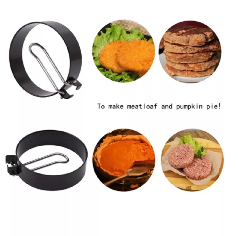NonStick Pancake  Egg Ring Mold Set 2Piece Breakfast Cooking Tool For Fun Shapes 2