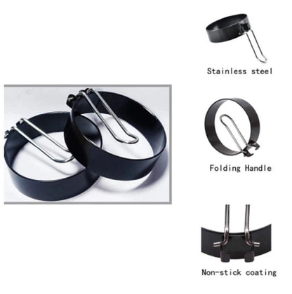 NonStick Pancake  Egg Ring Mold Set 2Piece Breakfast Cooking Tool For Fun Shapes 4