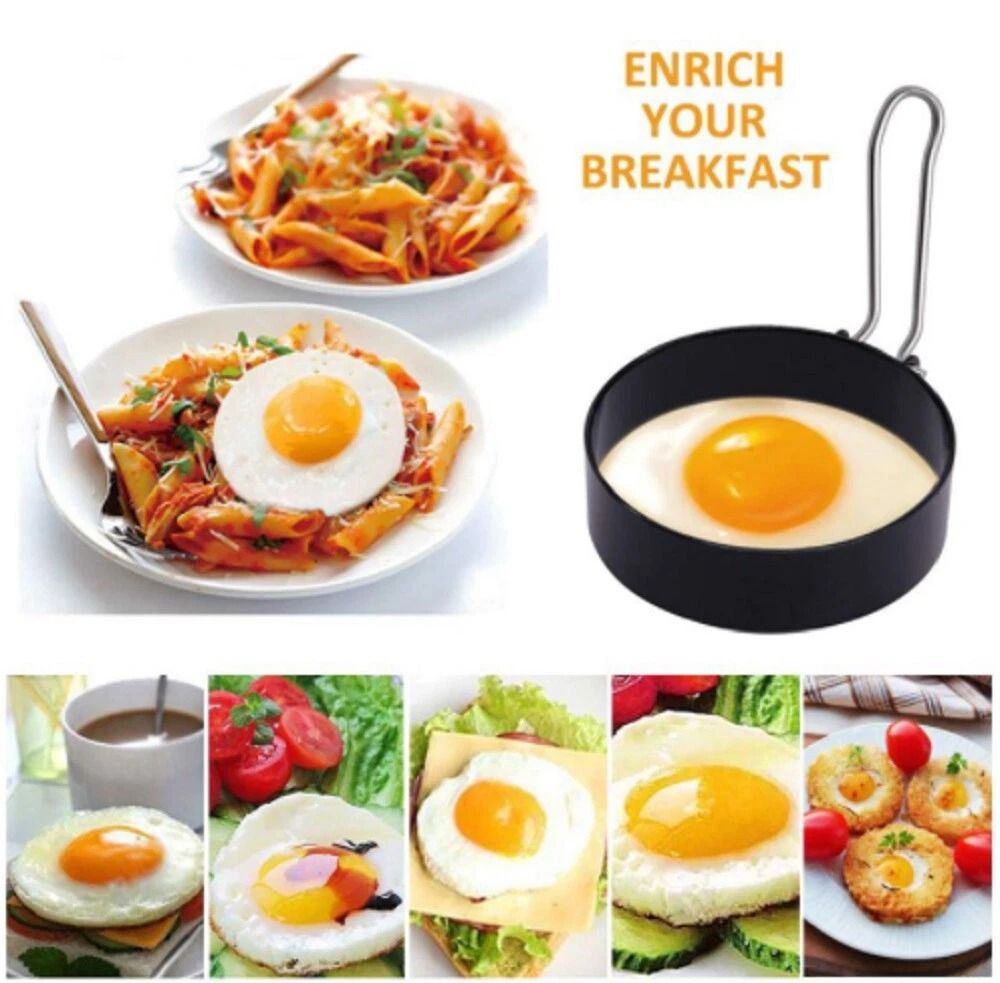 NonStick Pancake  Egg Ring Mold Set 2Piece Breakfast Cooking Tool For Fun Shapes 1