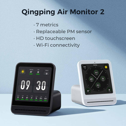 Qingping Air Detector Pro Smart Home Touch Screen Monitor For CO2 PM25 Temperature  Humidity 1