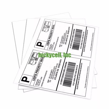 200 Adhesive Shipping Labels 8.5 x 5.5, 2 Per Sheet Blank White Matte Labels for UPS, USPS, eBay, PayPal Laser & Inkjet