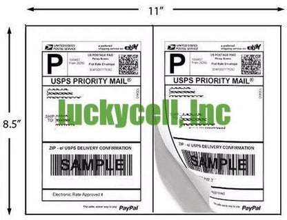 200 Adhesive Shipping Labels 85 X 55 2 Per Sheet Blank White Matte Labels For UPS USPS EBay PayPal  2