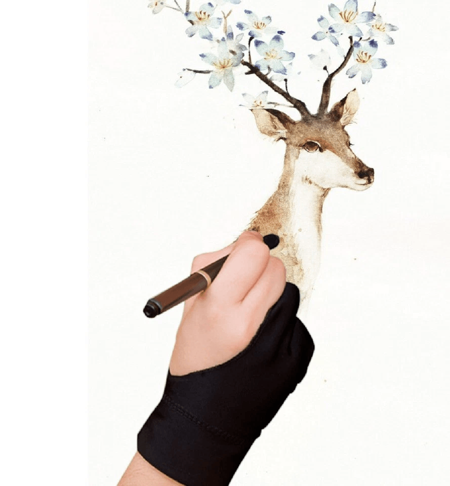 Premium Artist Two Finger Drawing Glove Anti Fouling Smudge Free Coverage For Graphic Tablets IPad  2