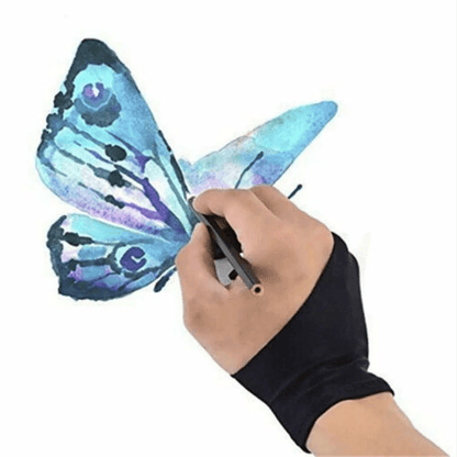 Premium Artist Two Finger Drawing Glove Anti Fouling Smudge Free Coverage For Graphic Tablets IPad  3