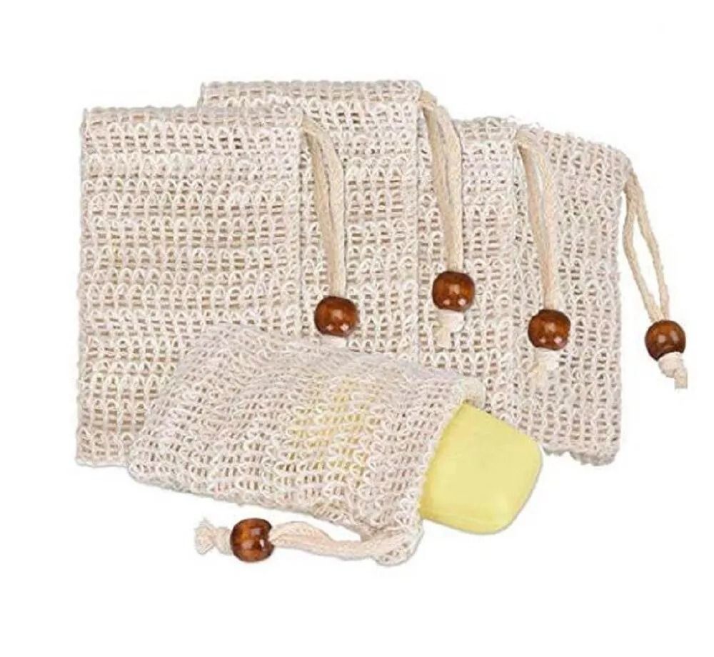 EcoFriendly Soap Savers 4Pack Natural Sisal Exfoliating Bags For Bath  Shower 3