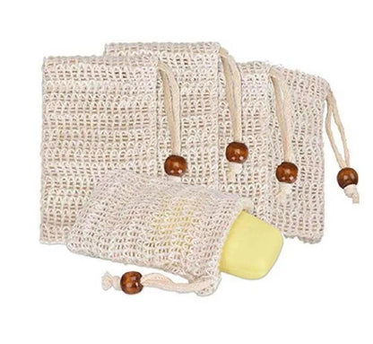 EcoFriendly Soap Savers 4Pack Natural Sisal Exfoliating Bags For Bath  Shower 3