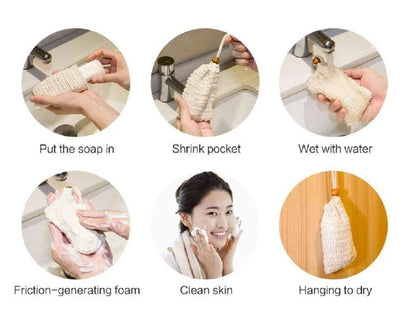 EcoFriendly Soap Savers 4Pack Natural Sisal Exfoliating Bags For Bath  Shower 5