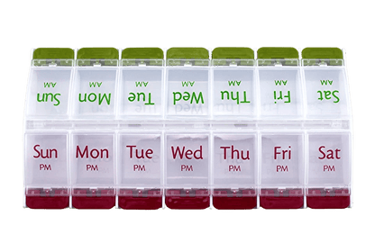 Jumbo Extra Large Pill Organizer Weekly Pill Box 2 Times A Day Medication Storage Case For Vitamins