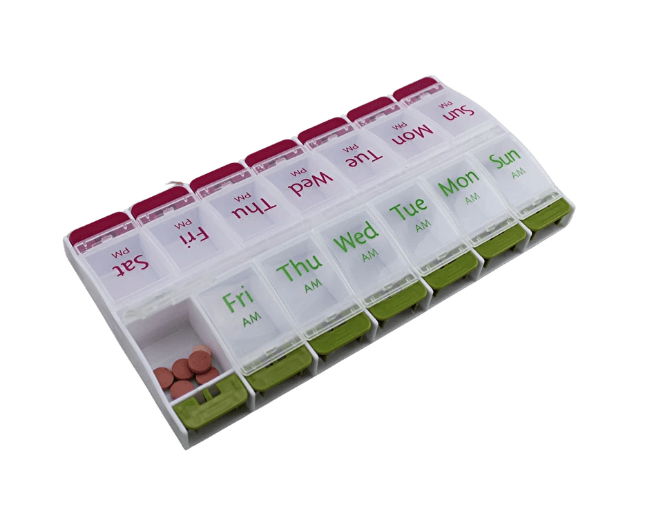 Jumbo Extra Large Pill Organizer Weekly Pill Box 2 Times A Day Medication Storage Case For Vitamins
