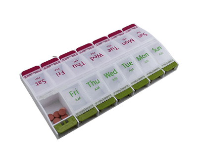 Jumbo Extra Large Pill Organizer Weekly Pill Box 2 Times A Day Medication Storage Case For Vitamins