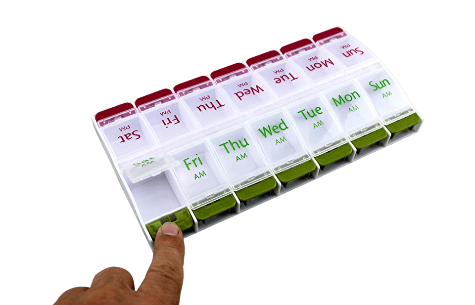 Jumbo Extra Large Pill Organizer Weekly Pill Box 2 Times A Day Medication Storage Case For Vitamins