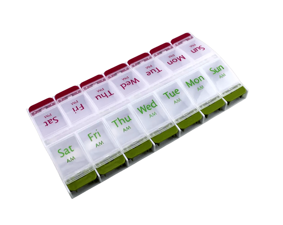 Jumbo Extra Large Pill Organizer Weekly Pill Box 2 Times A Day Medication Storage Case For Vitamins
