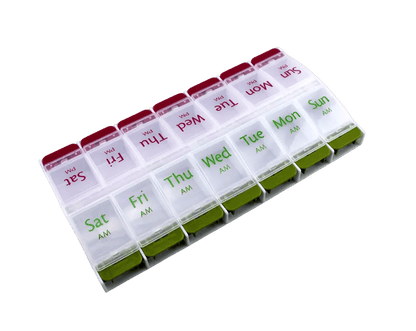 Jumbo Extra Large Pill Organizer Weekly Pill Box 2 Times A Day Medication Storage Case For Vitamins