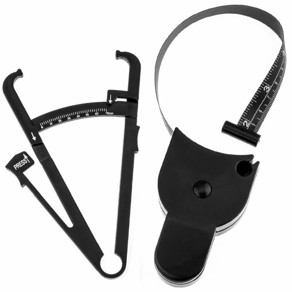 Body Fat Caliper  Muscle Measuring Tape Set 2Pack Fitness Tool For Weight Loss  Body Tracking 3