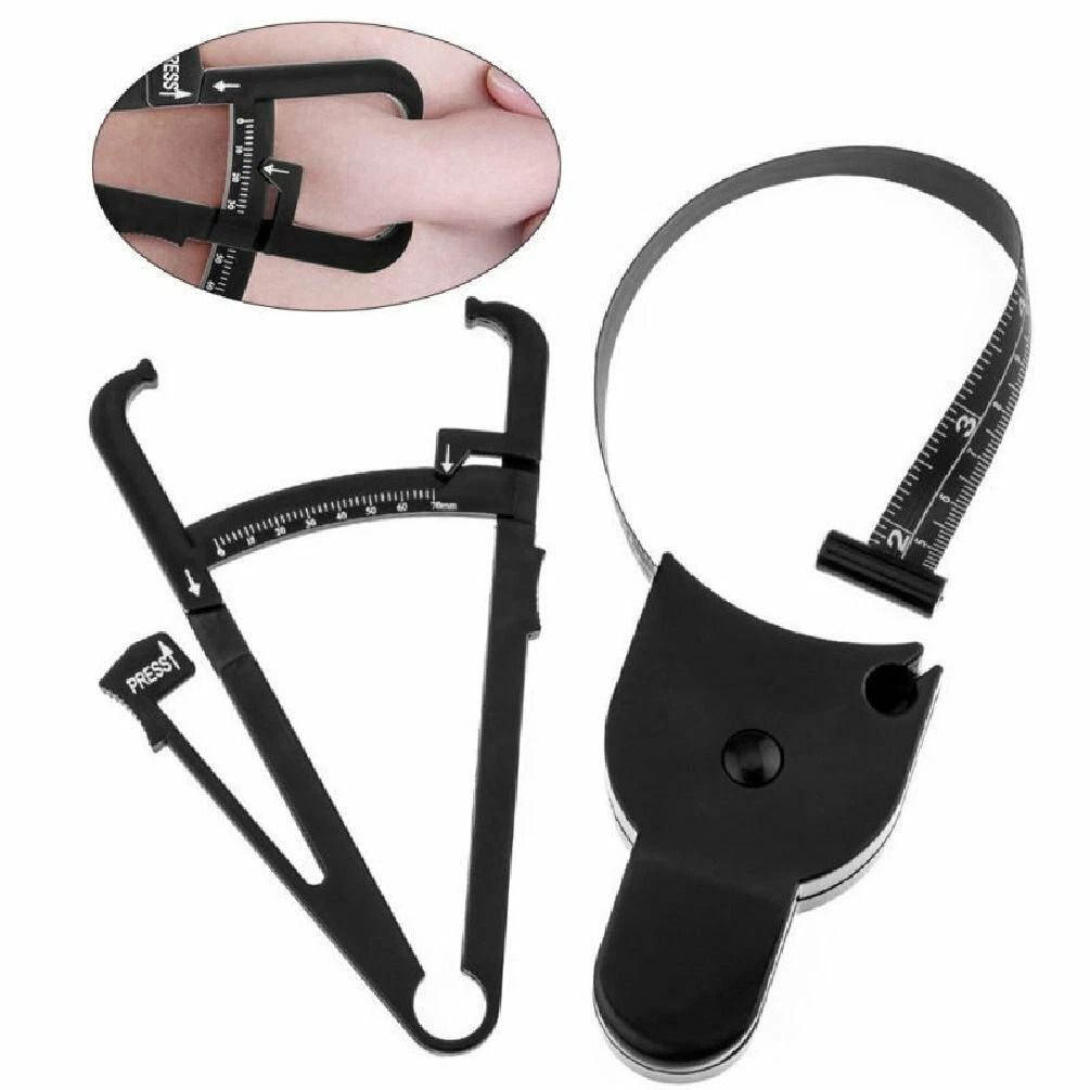 Body Fat Caliper & Muscle Measuring Tape Set, 2-Pack Fitness Tool for Weight Loss & Body Tracking