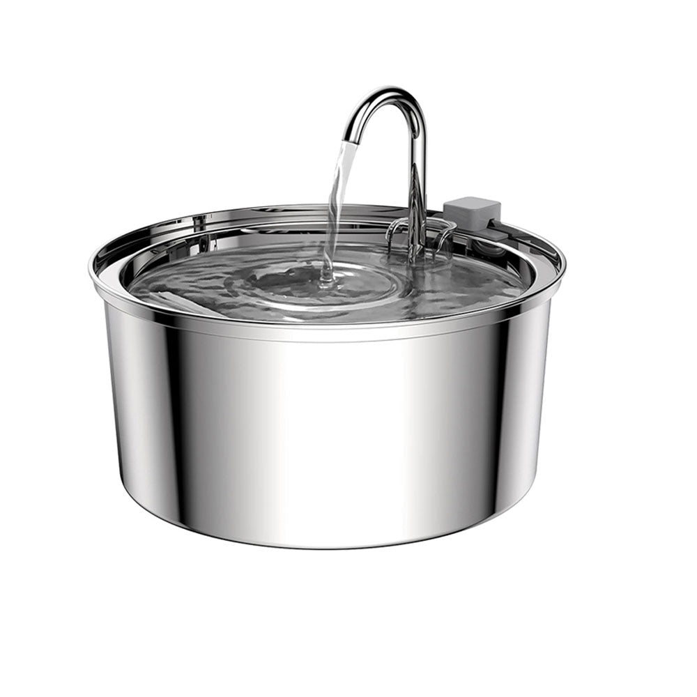 Stainless Steel Pet Water Fountain Automatic USB Cat  Dog Feeder With UltraQuiet Pump  Double Filtr 8