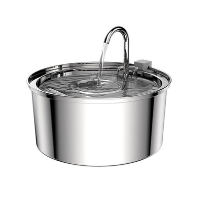 Stainless Steel Pet Water Fountain Automatic USB Cat  Dog Feeder With UltraQuiet Pump  Double Filtr 8