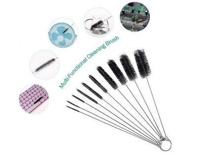 10Pack Nylon Straw Cleaning Brushes  Stainless Steel Wire Drink Pipe Cleaner Kit For Reusable Straw 2