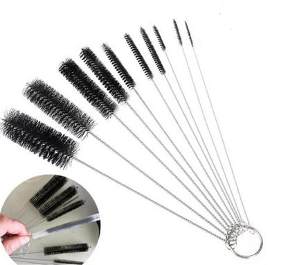10-Pack Nylon Straw Cleaning Brushes , Stainless Steel Wire Drink Pipe Cleaner Kit for Reusable Straws