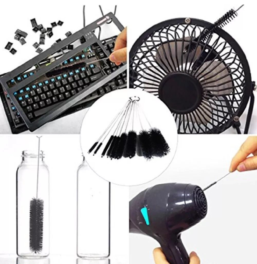 10Pack Nylon Straw Cleaning Brushes  Stainless Steel Wire Drink Pipe Cleaner Kit For Reusable Straw 3