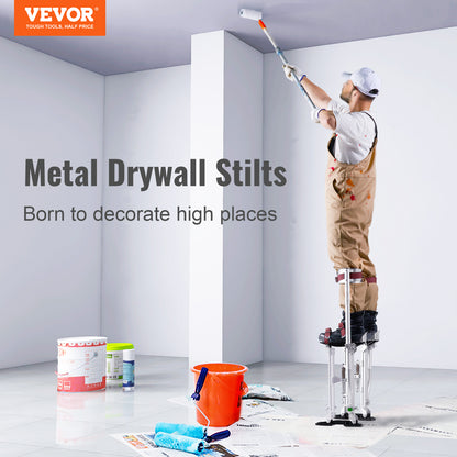 Adjustable Aluminum Tool Stilts with Protective Knee Pads, Heavy-Duty Non-Slip Work Stilts for Home