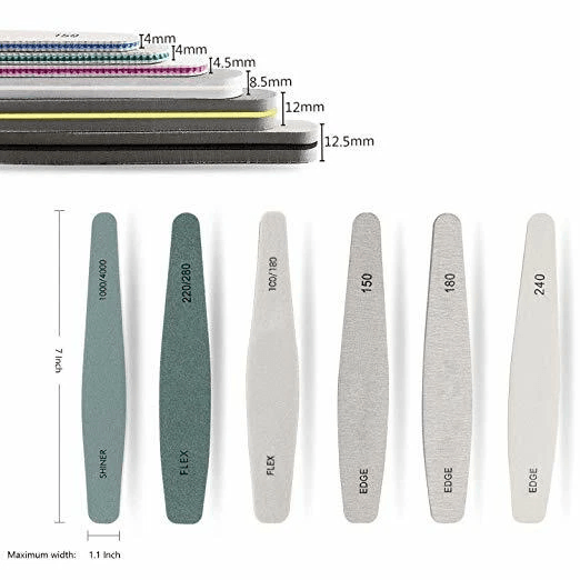 Pro Nail Files Set Double Sided Emery Boards Buffer  Shiner Kit For Salon  Home 2
