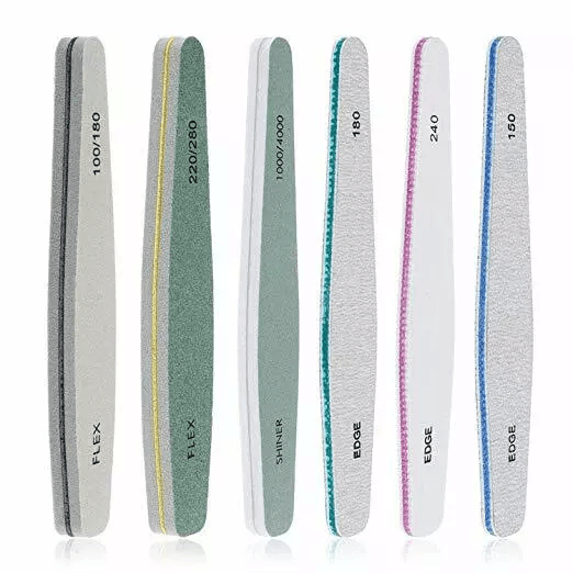 Pro Nail Files Set, Double Sided Emery Boards, Buffer & Shiner Kit for Salon & Home