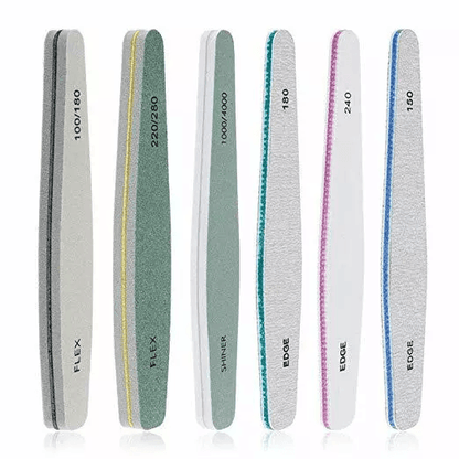 Pro Nail Files Set, Double Sided Emery Boards, Buffer & Shiner Kit for Salon & Home