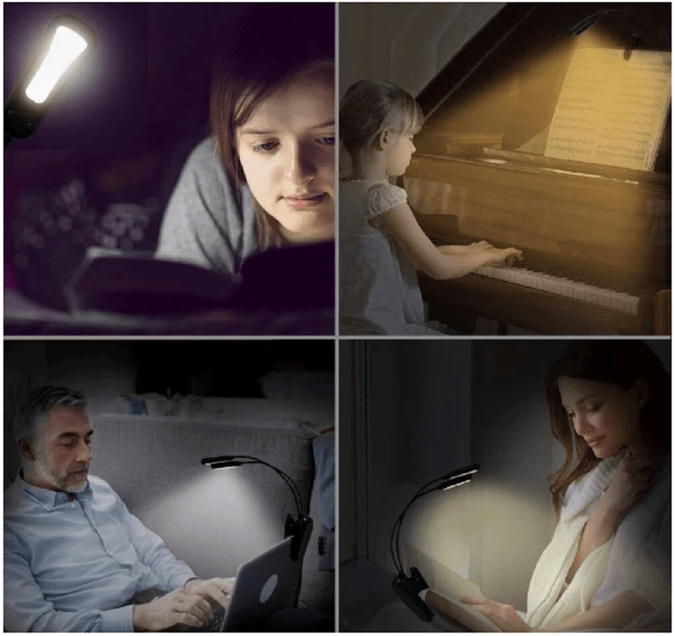 USB Rechargeable LED Book Light With Flexible ClipOn Portable Reading Lamp For Bed Travel Kindle  N