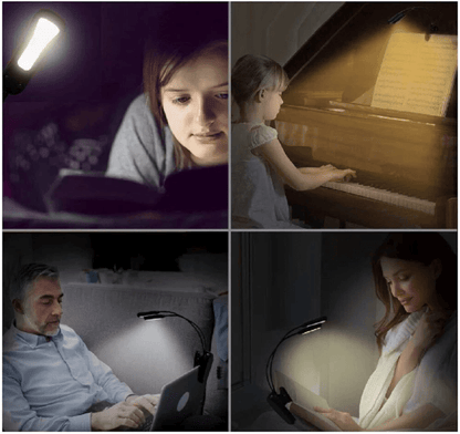 USB Rechargeable LED Book Light With Flexible ClipOn Portable Reading Lamp For Bed Travel Kindle  N