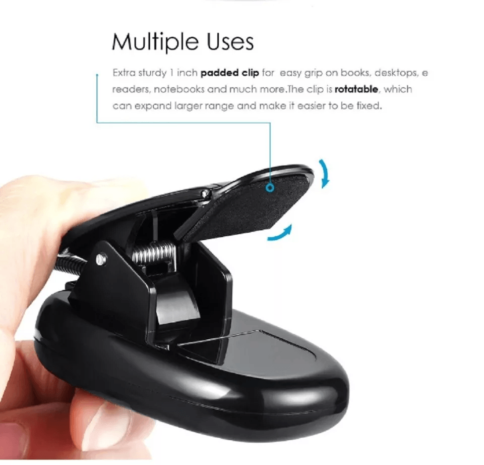 USB Rechargeable LED Book Light With Flexible ClipOn Portable Reading Lamp For Bed Travel Kindle  N