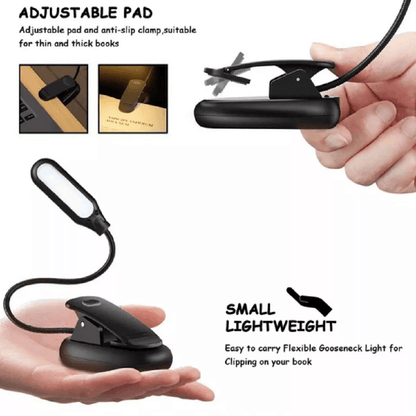 USB Rechargeable LED Book Light With Flexible ClipOn Portable Reading Lamp For Bed Travel Kindle  N