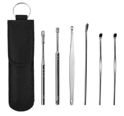 Q Grip Ear Wax Remover Tool, Reusable Spiral Picker Spoon Safe Ear Cleaning Kit for Gentle, Effective Wax Removal