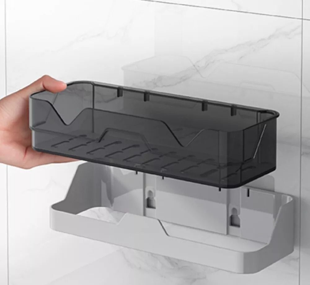 Sturdy Shower Caddy Wall Mounted, Space-Saving Bathroom Shelf Rack & Bath Storage Holder