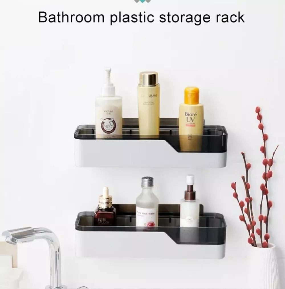 Sturdy Shower Caddy Wall Mounted SpaceSaving Bathroom Shelf Rack  Bath Storage Holder 7
